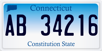 CT license plate AB34216