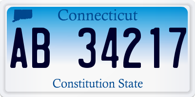 CT license plate AB34217