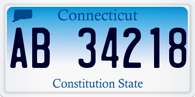 CT license plate AB34218