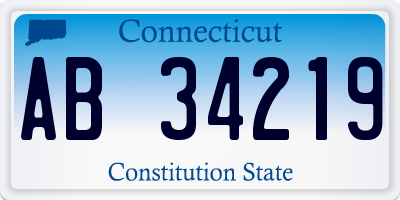 CT license plate AB34219