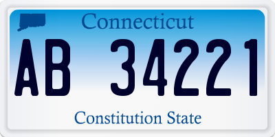 CT license plate AB34221