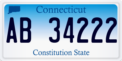 CT license plate AB34222