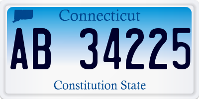 CT license plate AB34225