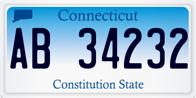 CT license plate AB34232