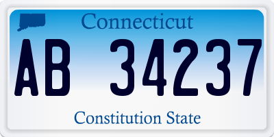 CT license plate AB34237