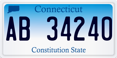 CT license plate AB34240