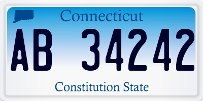 CT license plate AB34242