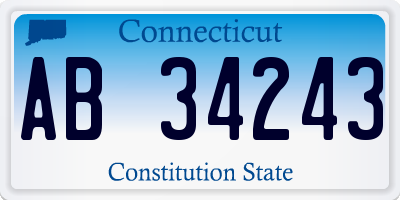 CT license plate AB34243