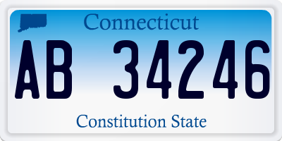 CT license plate AB34246