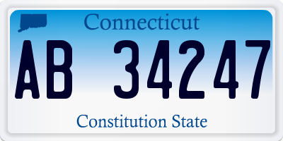 CT license plate AB34247