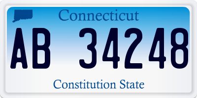 CT license plate AB34248