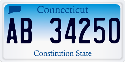 CT license plate AB34250