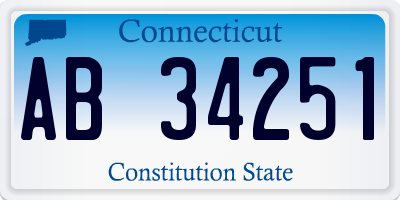 CT license plate AB34251