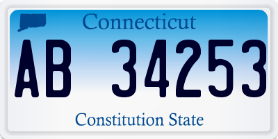 CT license plate AB34253