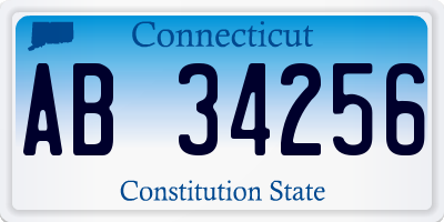 CT license plate AB34256