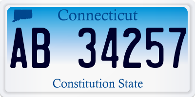 CT license plate AB34257