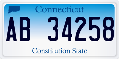 CT license plate AB34258