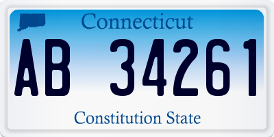 CT license plate AB34261