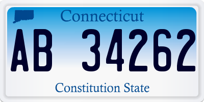 CT license plate AB34262