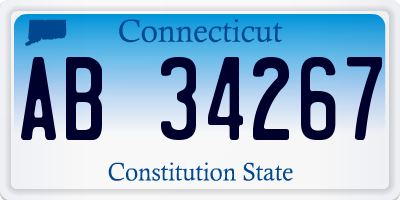 CT license plate AB34267