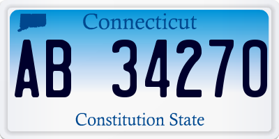 CT license plate AB34270