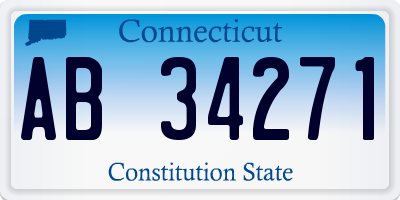 CT license plate AB34271