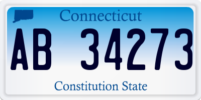 CT license plate AB34273