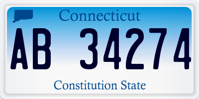 CT license plate AB34274