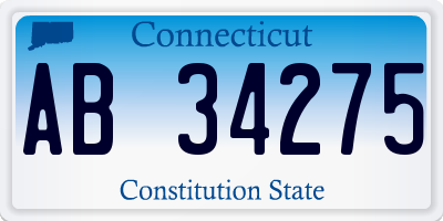 CT license plate AB34275