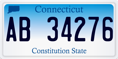 CT license plate AB34276