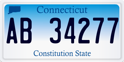 CT license plate AB34277