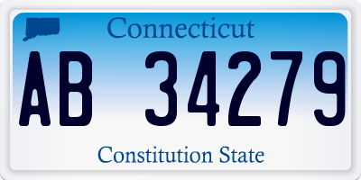 CT license plate AB34279