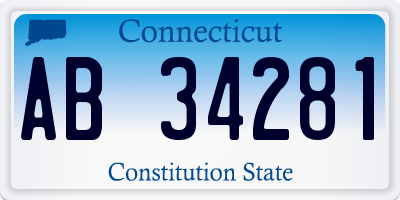 CT license plate AB34281