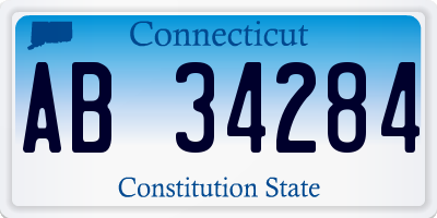 CT license plate AB34284