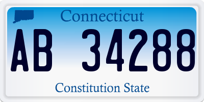 CT license plate AB34288