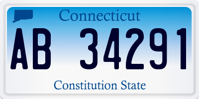 CT license plate AB34291