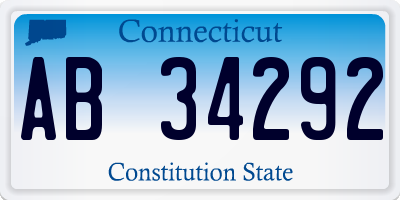 CT license plate AB34292