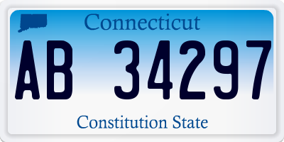 CT license plate AB34297