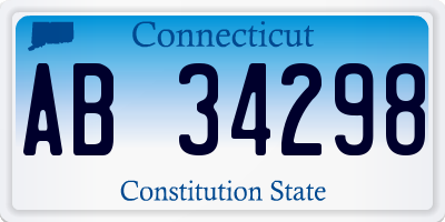 CT license plate AB34298