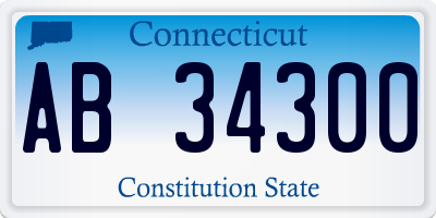 CT license plate AB34300