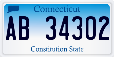 CT license plate AB34302