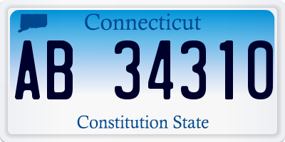 CT license plate AB34310