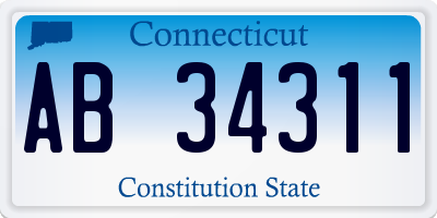 CT license plate AB34311