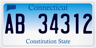 CT license plate AB34312