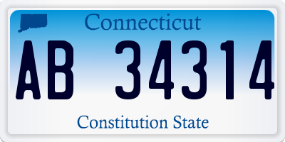 CT license plate AB34314