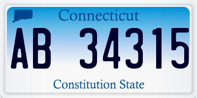 CT license plate AB34315