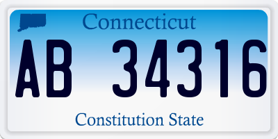 CT license plate AB34316