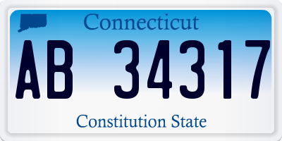 CT license plate AB34317