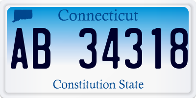 CT license plate AB34318