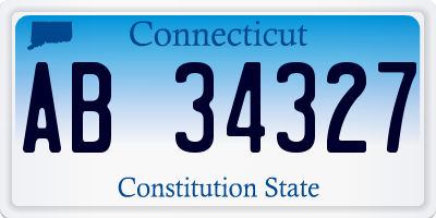 CT license plate AB34327